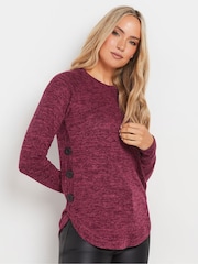 Long Tall Sally Red Side Button Top - Image 1 of 5