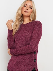 Long Tall Sally Red Side Button Top - Image 3 of 5