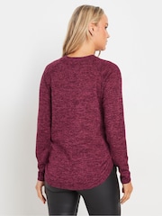 Long Tall Sally Red Side Button Top - Image 4 of 5
