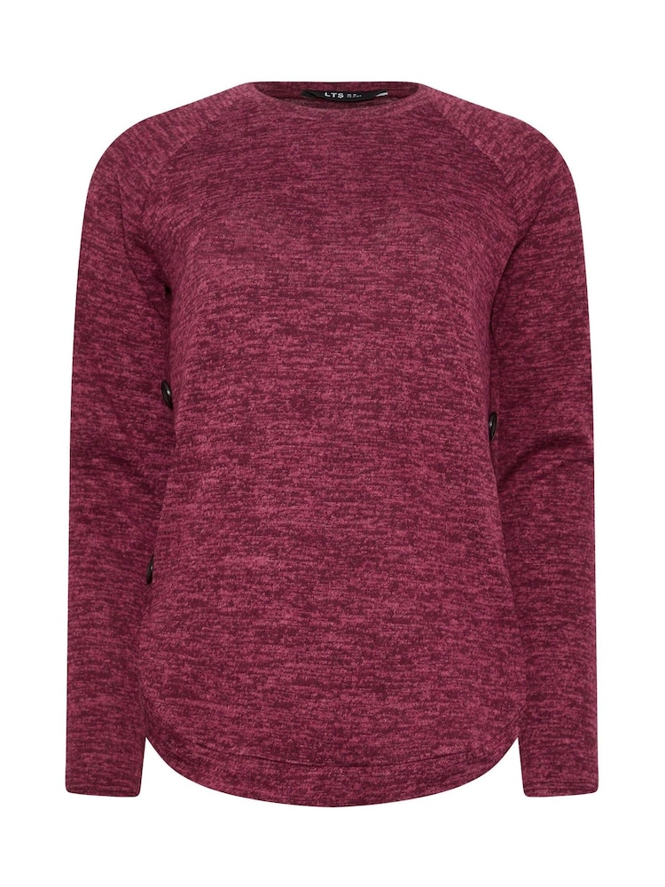 Long Tall Sally Red Side Button Top - Image 5 of 5