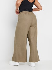 Yours Curve Natural Linen Trousers - Image 3 of 5