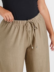 Yours Curve Natural Linen Trousers - Image 4 of 5