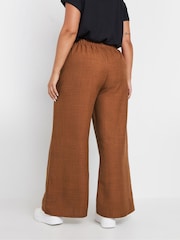 Yours Curve Brown Linen Trousers - Image 3 of 6