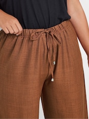 Yours Curve Brown Linen Trousers - Image 4 of 6