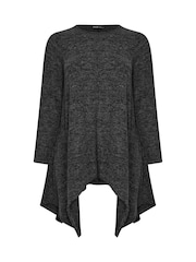 Yours Curve Grey Hanky Hem Tunic Top - Image 5 of 5