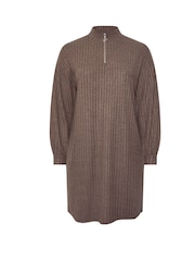 Yours Curve Brown Quarter Zip Tunic - Image 5 of 5