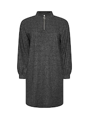 Yours Curve Grey Quarter Zip Tunic - Image 6 of 6