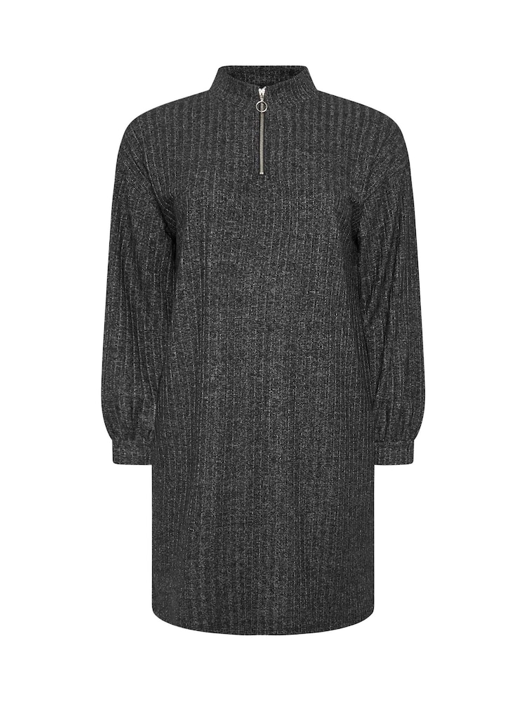 Yours Curve Grey Quarter Zip Tunic - Image 6 of 6 Yours Curve Grey Quarter Zip Tunic - Image 6 of 6