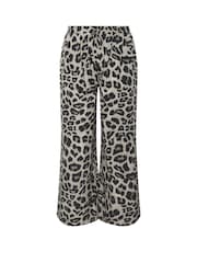 Yours Curve Grey Leopard Print Pull On Trousers - Image 5 of 5