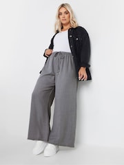 Yours Curve Grey Linen Trousers - Image 2 of 5