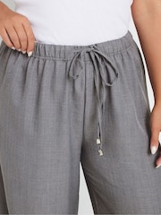 Yours Curve Grey Linen Trousers - Image 4 of 5
