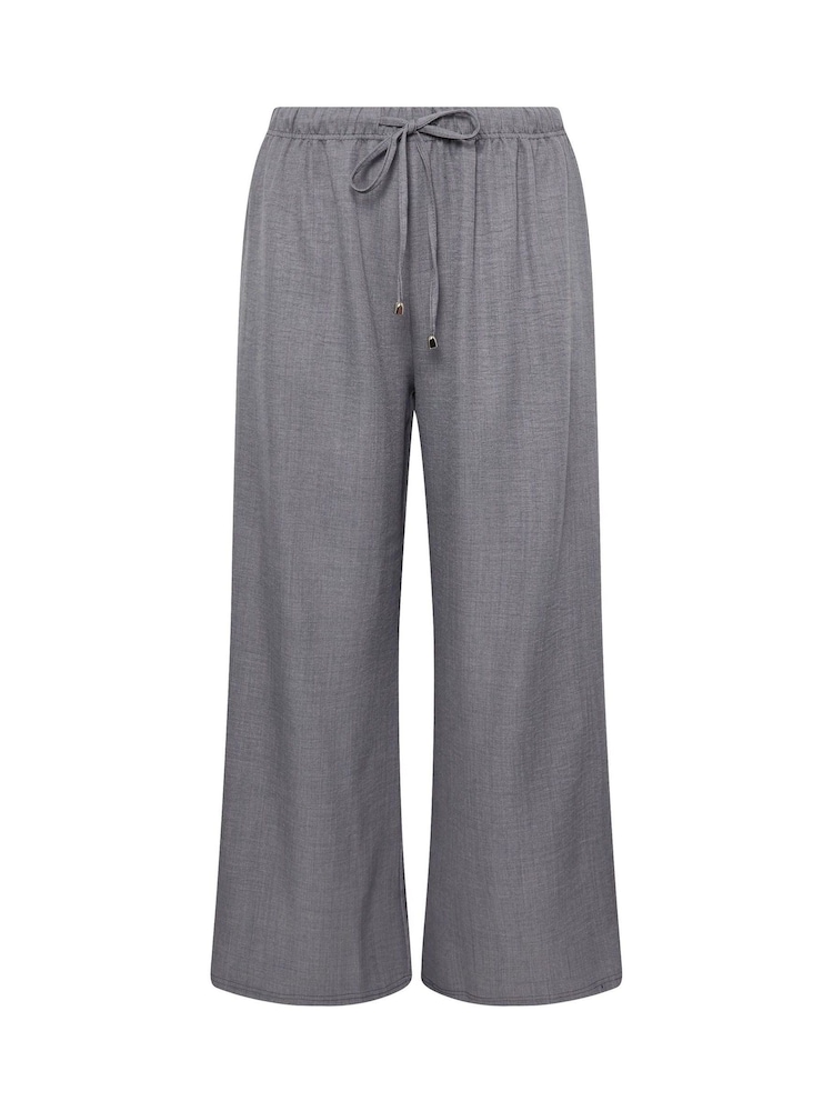 Yours Curve Grey Linen Trousers - Image 5 of 5