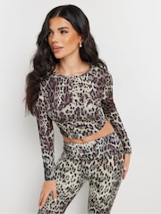 PixieGirl Petite Leopard Print Top - Imagen 1 de 5