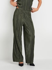 PixieGirl Petite Green Plisse Trousers - Image 2 of 5