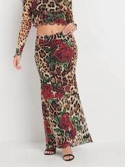 PixieGirl Petite Animal Leopard Rose Skirt - Image 2 of 5