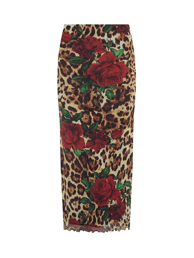 PixieGirl Petite Animal Leopard Rose Skirt - Image 5 of 5