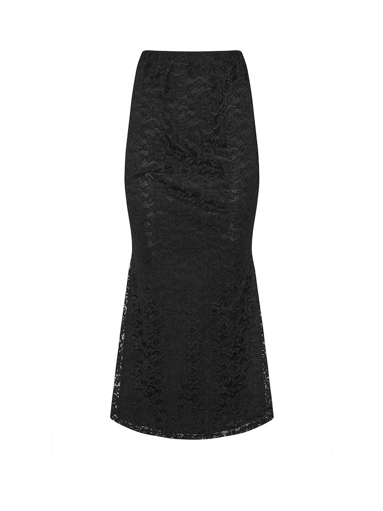 PixieGirl Petite Black Lace Fishtail Skirt - Image 6 of 6