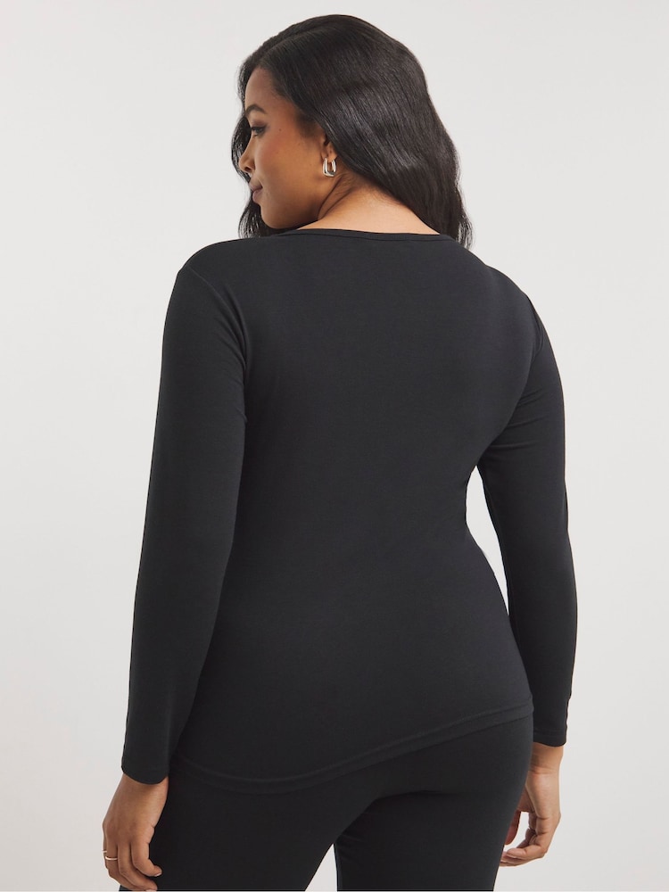 Simply Be Black Thermal Long Sleeve Top 2 Pack - Image 2 of 4