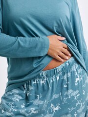 Simply Be Blue Pretty Secrets Value Long Sleeve Pyjamas Set - Image 4 of 4