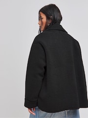 Simply Be Black Oversized Teddy Shacket - Image 2 of 4