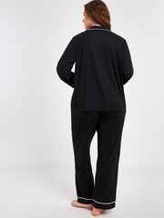 Simply Be Black Pretty Lounge Pyjamas Set - Image 2 of 4