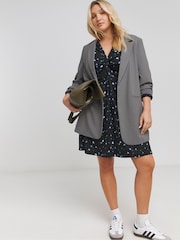 Simply Be Blue Supersoft Knot Front Skater Dress - Image 3 of 4