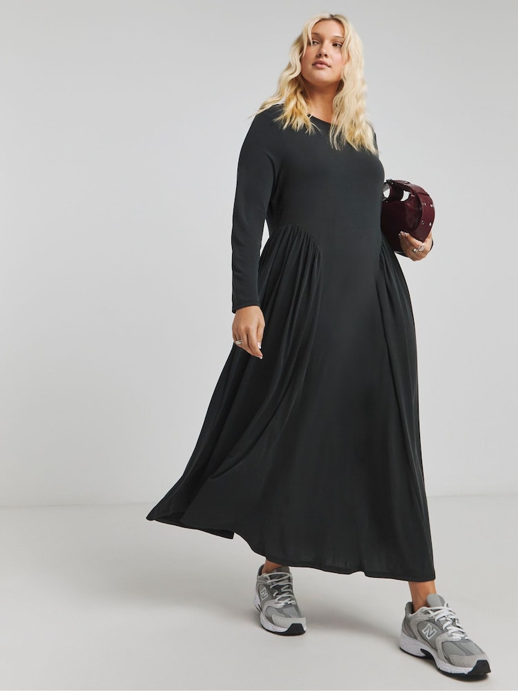 Simply Be Grey Premium Jersey Ballet Dress - Image 1 of 4