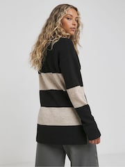 Simply Be Black Slouchy V-Neck Longline Jumper - Image 2 of 4