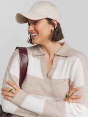 Simply Be Cream Stripe Collar Jumper - Image 4 of 4
