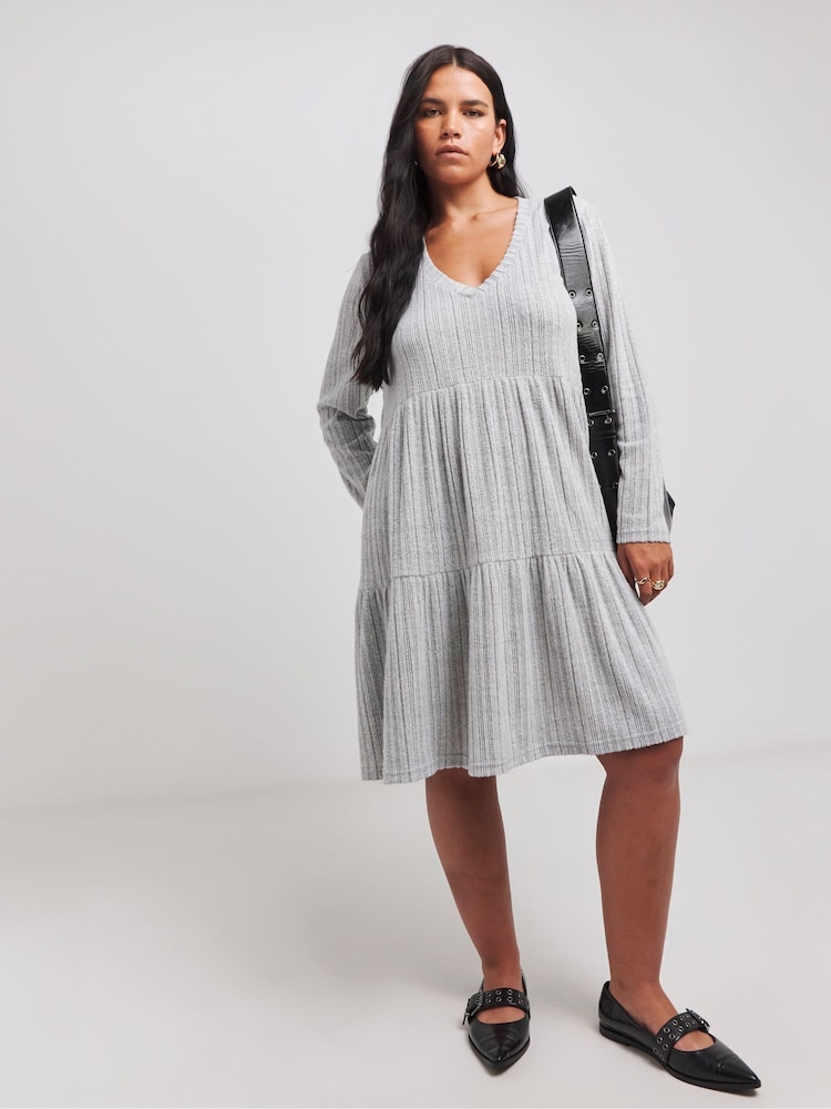 grey smock dress Buy Simply Be Asymmetric Ribbed from Next USA Changing Stations