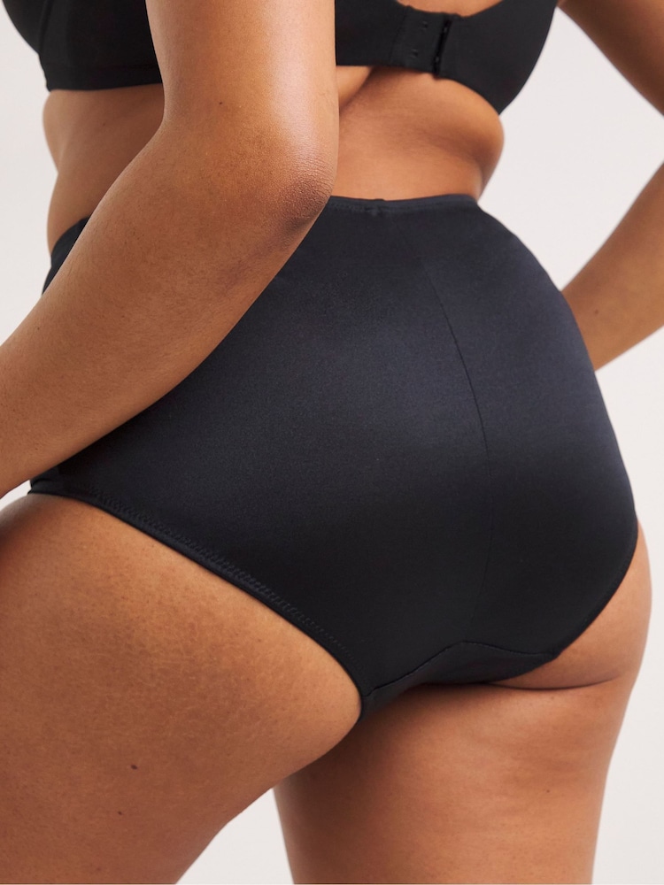 Simply Be Black Control Tummy Magisculpt Firm Midi Briefs 3 Pack - Image 2 of 5