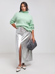 Simply Be Green Roll Neck Longline Jumper - Image 3 of 4