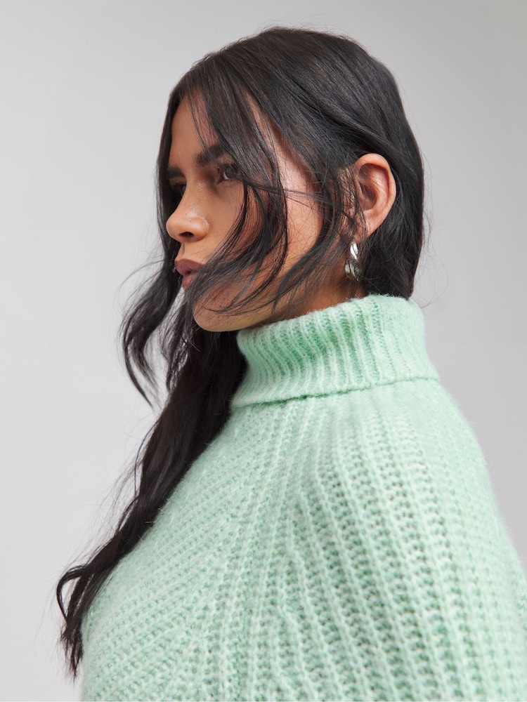 Simply Be Green Roll Neck Longline Jumper - Image 4 of 4 Simply Be Green Roll Neck Longline Jumper - Image 4 of 4