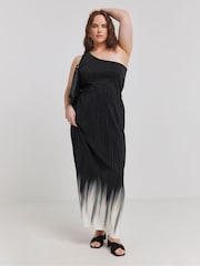 Simply Be Black Ombre Plisse Maxi Skirt - Image 4 of 4