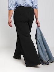 Simply Be Black Tall Magisculpt Pleated Extra Wide Leg Trousers In Regular Length - Image 2 of 4
