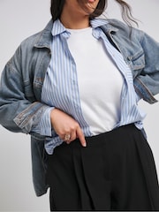 Simply Be Black Tall Magisculpt Pleated Extra Wide Leg Trousers In Regular Length - Image 4 of 4