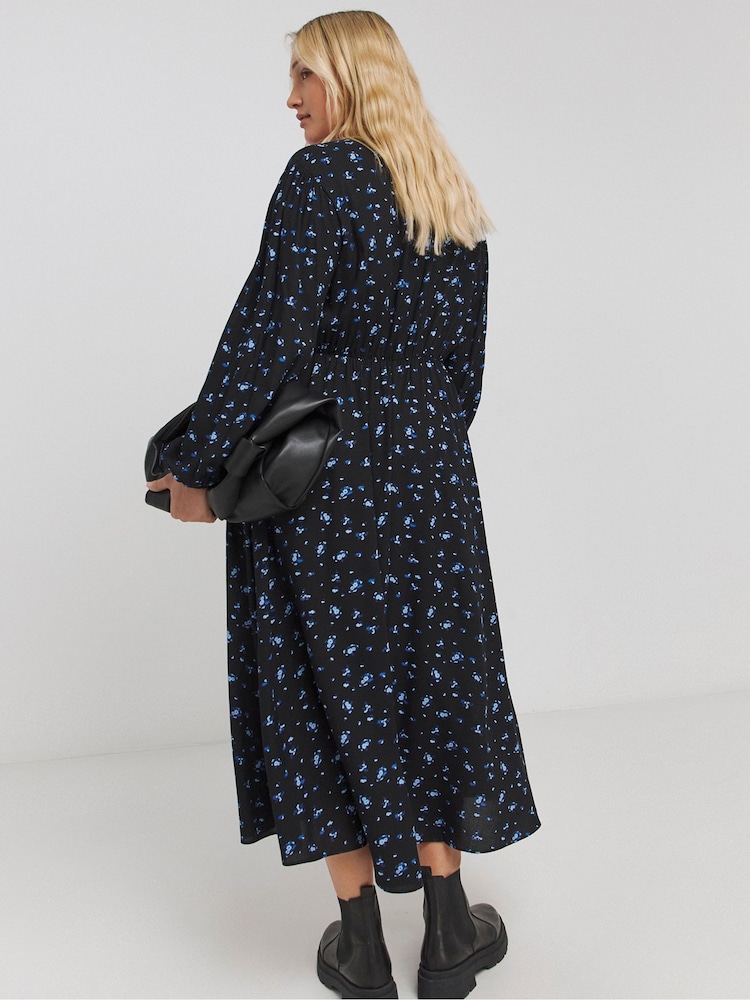 Simply Be Black Viscose Button Through Dress - Image 2 of 4