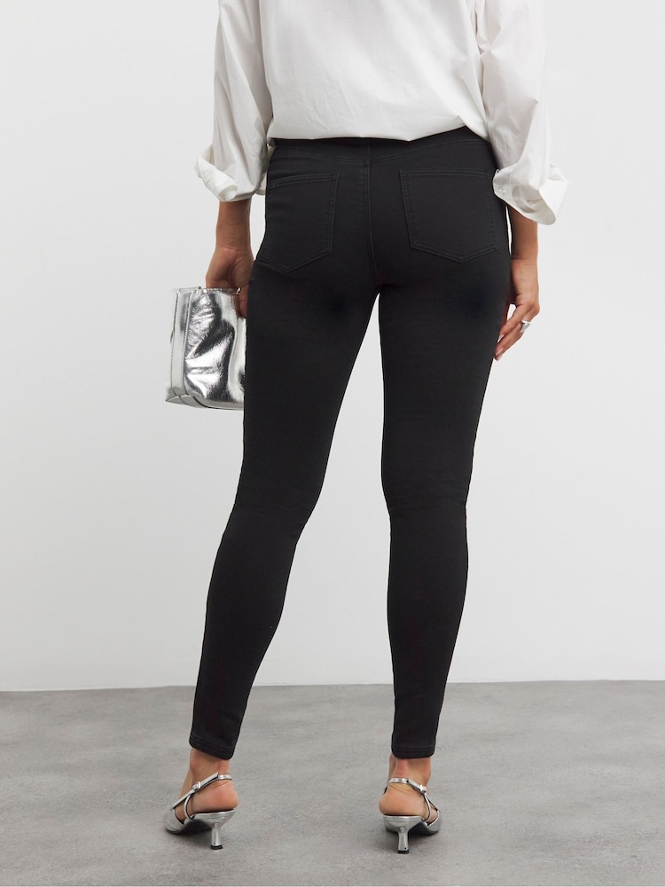 Simply Be Black Cosy Finish Skinny Jeans - Image 2 of 4 Simply Be Black Cosy Finish Skinny Jeans - Image 2 of 4