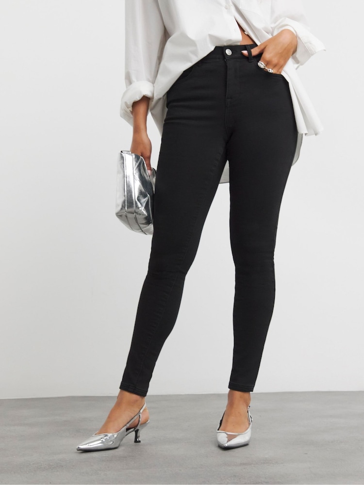 Simply Be Black Cosy Finish Skinny Jeans - Image 4 of 4 Simply Be Black Cosy Finish Skinny Jeans - Image 4 of 4