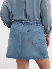 Simply Be Blue 100% Cotton Denim Mini Skirt - Image 2 of 4