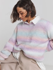 Simply Be Pink Ombre Jumper - Image 1 of 4
