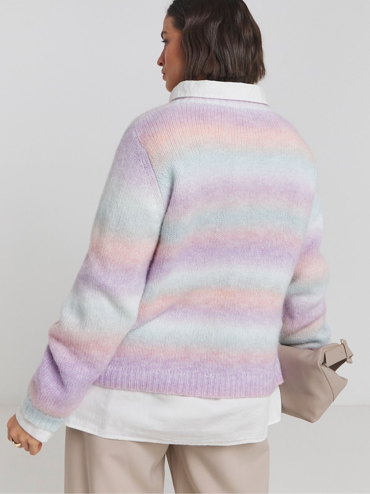 Simply Be Pink Ombre Jumper - Image 2 of 4