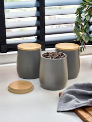 Set of 3 Charcoal Grey Moderna Storage Tins - Image 1 of 5