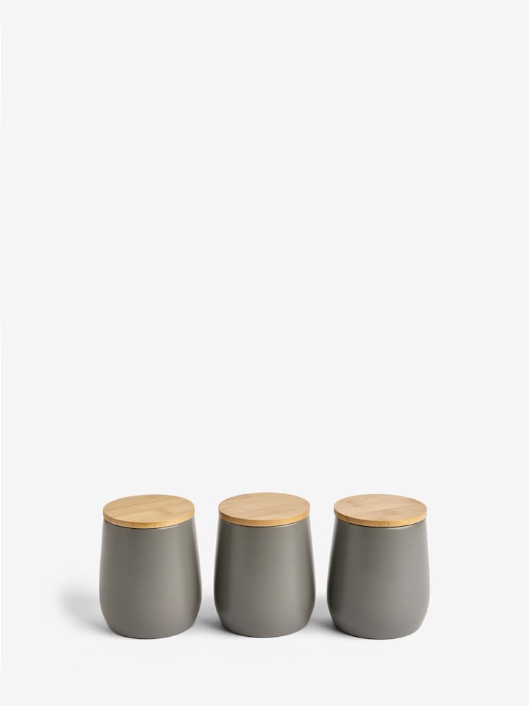 Set of 3 Charcoal Grey Moderna Storage Tins - Image 3 of 5