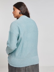 Simply Be Blue Sequin Jumper - Image 2 of 4