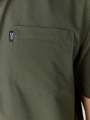 Dark Green Regular Fit Short Sleeve Easy Iron Button Down Oxford Shirt - Image 6 of 9
