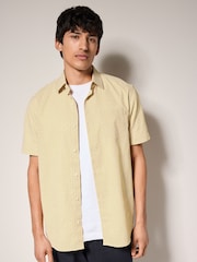 Yellow Diamond Geometric Easy Iron With Button Down Collar Short Sleeve Oxford Shirt - Image 2 of 9
