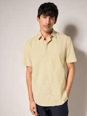 Yellow Diamond Geometric Easy Iron With Button Down Collar Short Sleeve Oxford Shirt - Image 5 of 9