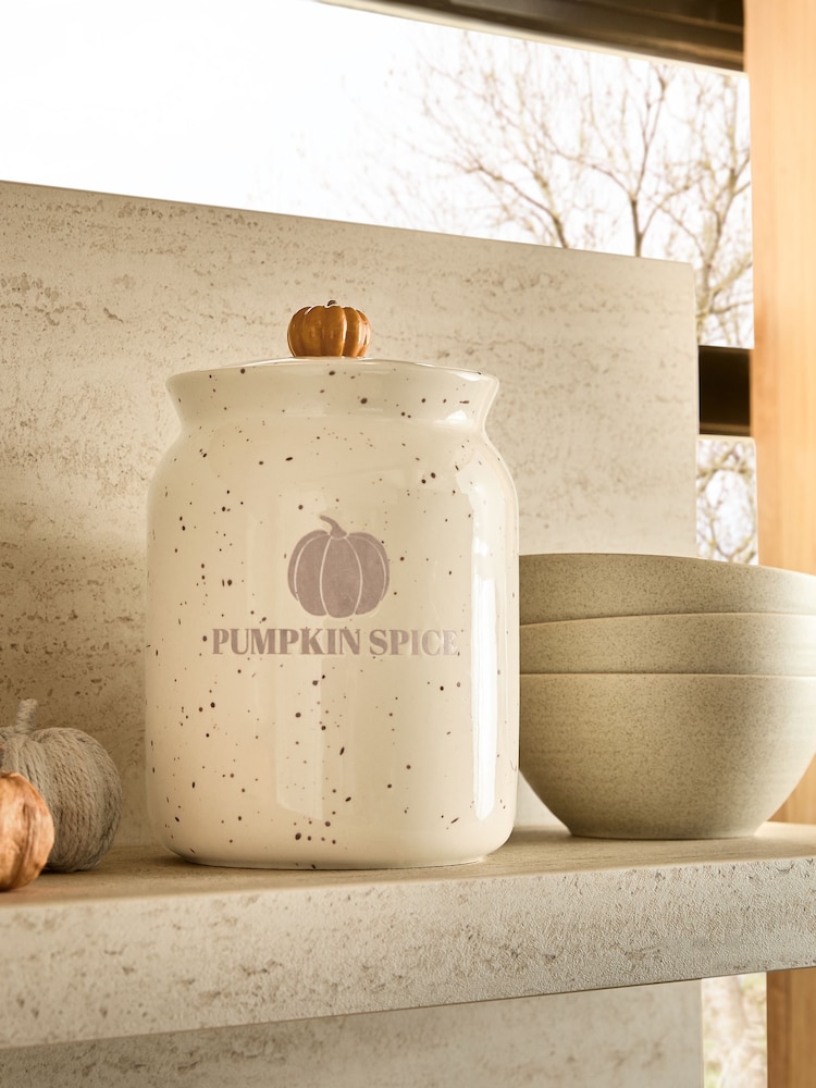 Natural Speckle Pumpkin Trick or Treat Jar - Image 1 of 4 Natural Speckle Pumpkin Trick or Treat Jar - Image 1 of 4