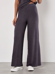 Apricot Grey Soft Touch Wide Leg Trousers - Image 1 of 4
